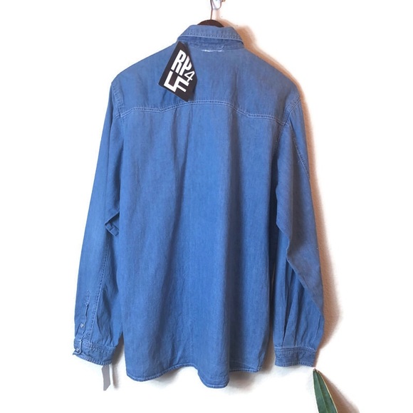 RP4LF || Denim Long Sleeves Blouse Top Shirt - Picture 8 of 8